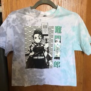 Demon Slayer Hot Topic Tie Dye Crop Top T Shirt